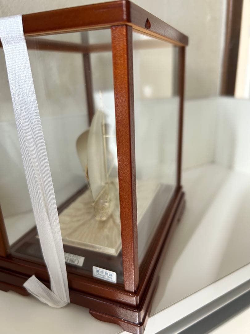 銀メッキ　ヨット模型　小型帆船模型 シルバーゴールド装飾　7号