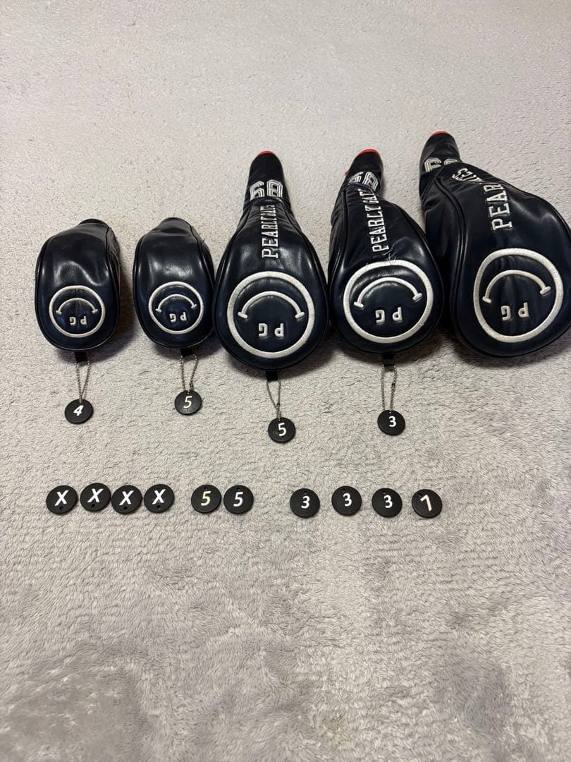 大幅値下げ★PEARLY GATESキャディバッグ⭐️紺・赤 クラブヘッドカバー付