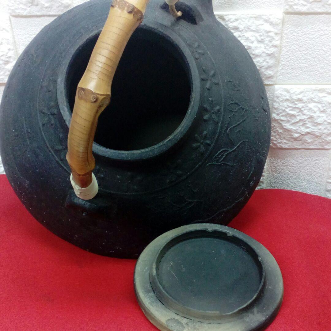 明治時代頃茶道具大型サイズ帆掛舟家屋造形美図柄時代土瓶当時物