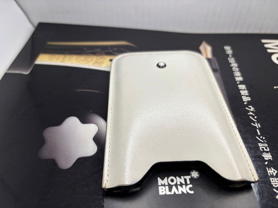 ⭐️美品⭐️モンブラン稀少完売逸品！本革製ペンポーチ・スマホケース・小物入れ白パール