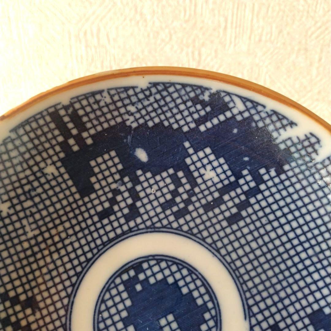 古伊万里明治印判動物図平皿ニワトリ山羊ラクダ