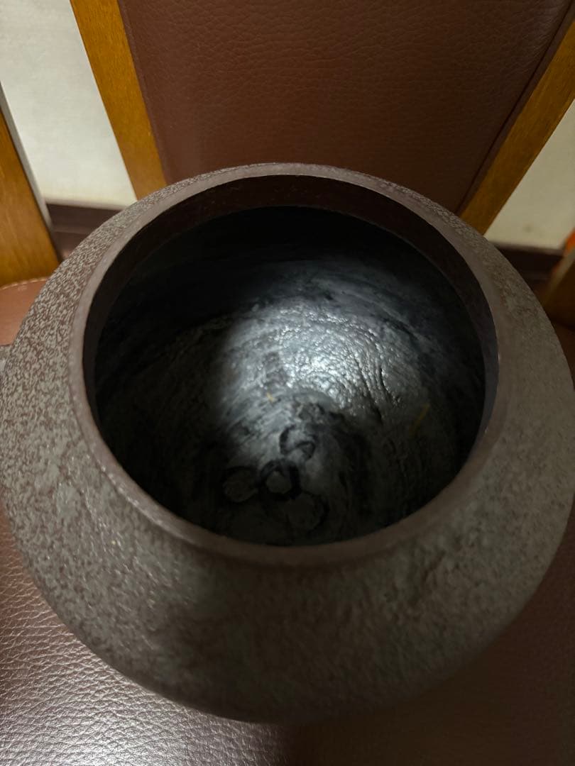 佐藤清光作 尾張釜　小釜　地紋付き　木箱付き　工芸品　インテリア