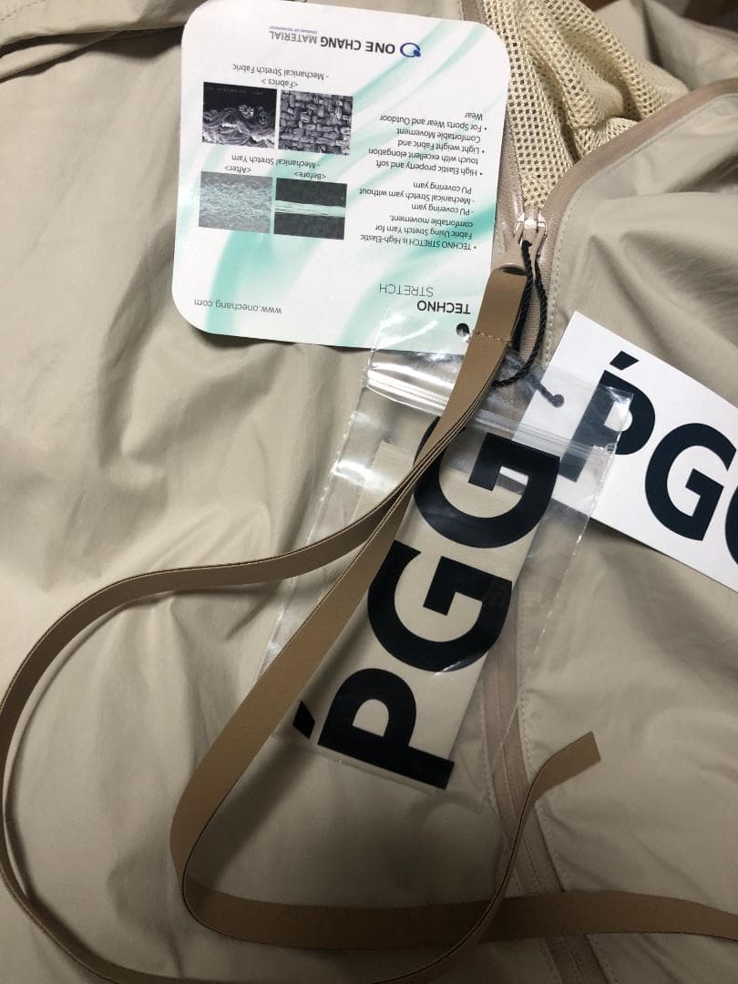 未使用 7.1万 PGG フード付きナイロンジャケット ベージュ 5 L XL