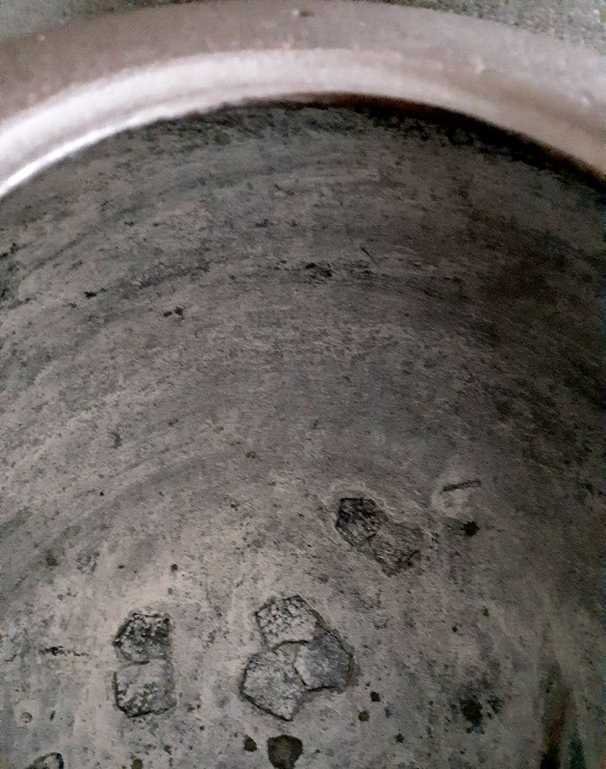 日本工芸会正会員　釜師　畠春斎 造　姥口　尻張釜　銅蓋　釜鐶付　栞付き