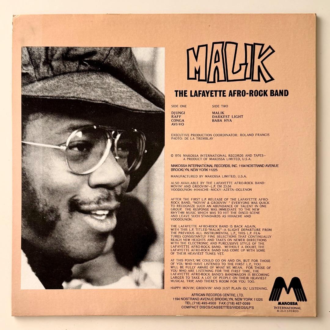 Lafayette Afro-Rock Band Malik 1993年 US盤