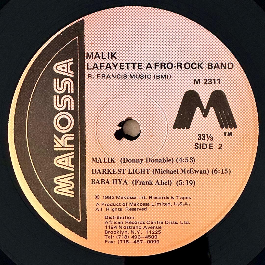 Lafayette Afro-Rock Band Malik 1993年 US盤