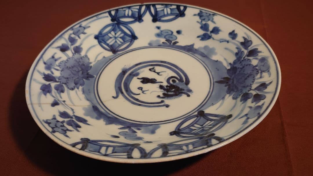 古伊万里　伊万里　李朝　染付　古染付　龍の図　渦福　江戸期　蔵出し　１客