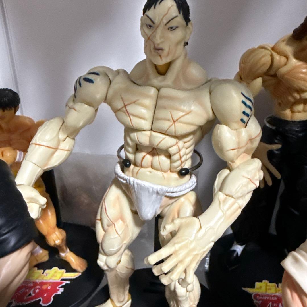 グラップラー刃牙フィギュア５体刃牙，勇次郎、独歩黒，独歩白，花山