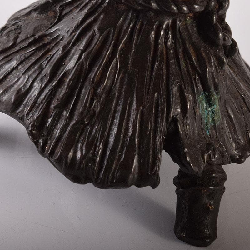 高岡銅器　千秋長治作　蝋型鋳銅　蓋置　共箱　Ｖ　7854