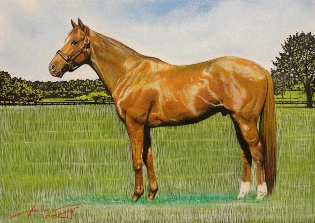 上鈴木正一 油彩画 A3『 夏の思い出 』新作原画 オススメの作品です!!