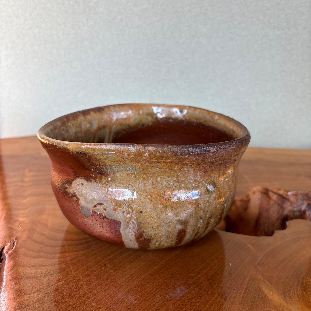 備前焼　小山末廣造　沓茶碗　抹茶碗 茶道具 共箱(228Ec)