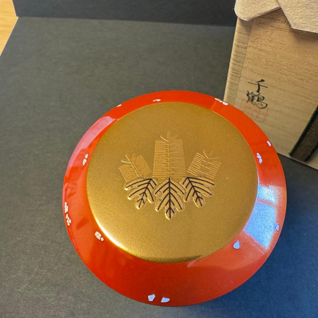 茶道具　桐蒔絵　雪吹　千鶴作　共箱付き　棗