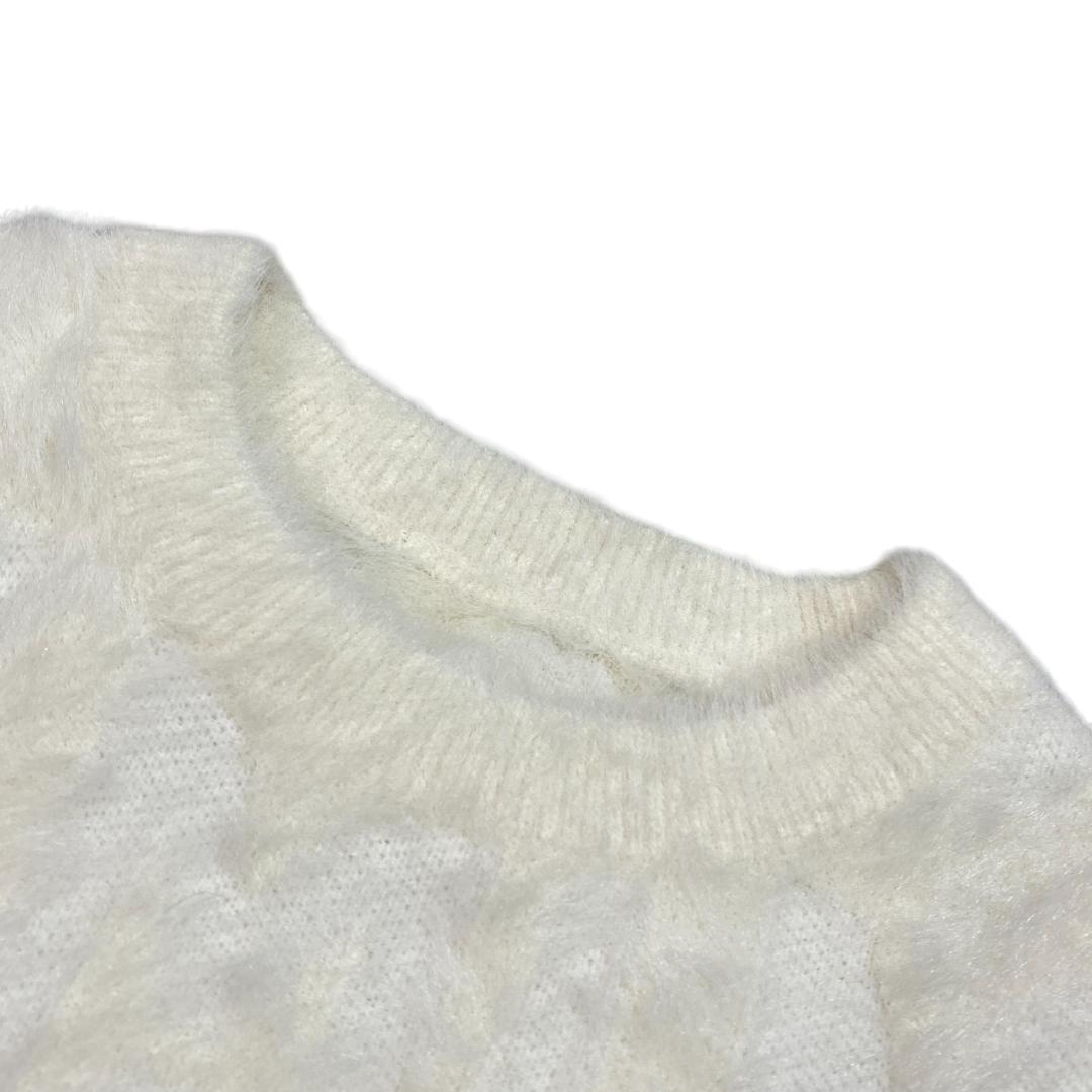 マスターバニーエディション ファー ニットセーター ホワイト ゴルフ レディース