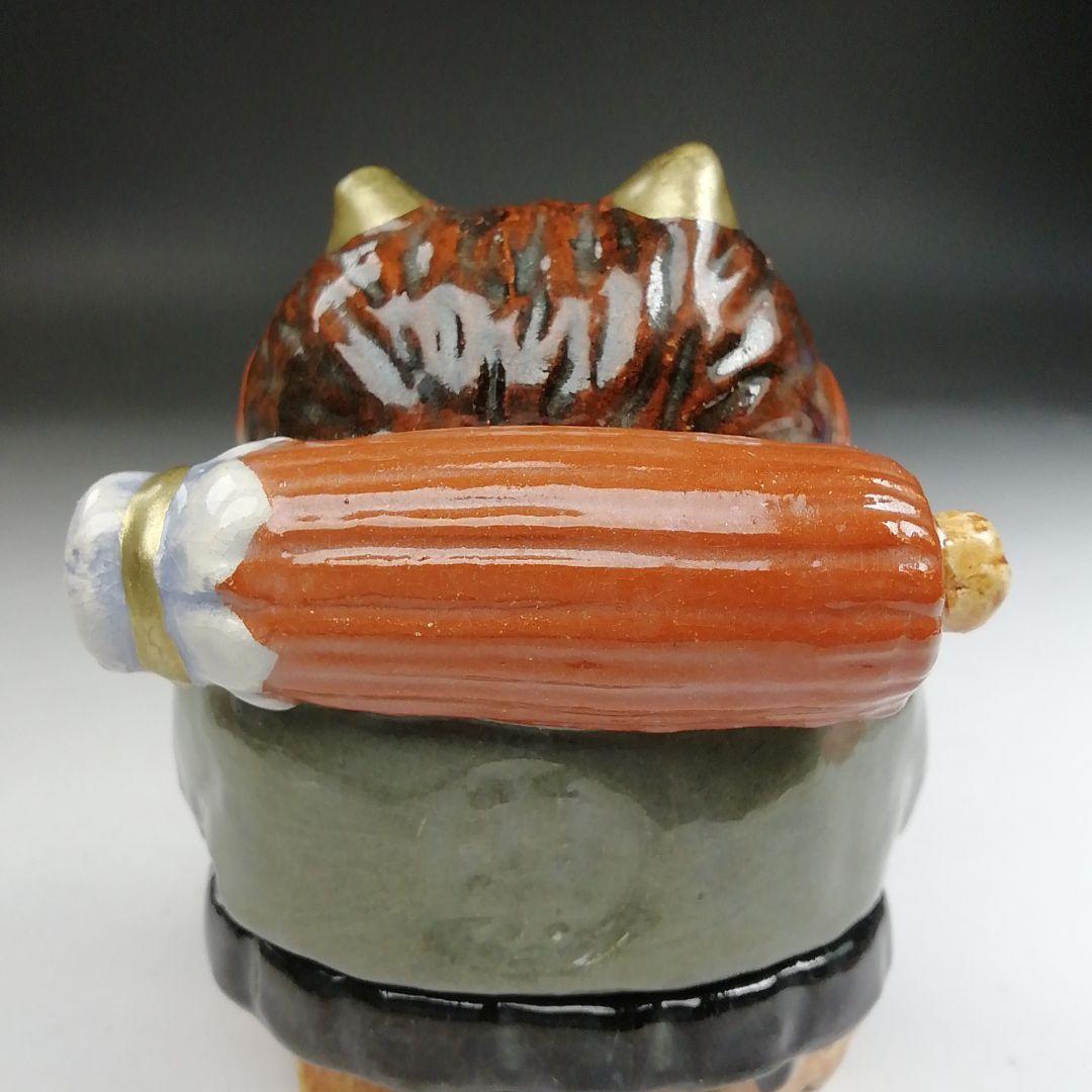 Ｔ８４０　香合　『鬼の念仏』『伊東桂楽 造』　共箱　茶道具