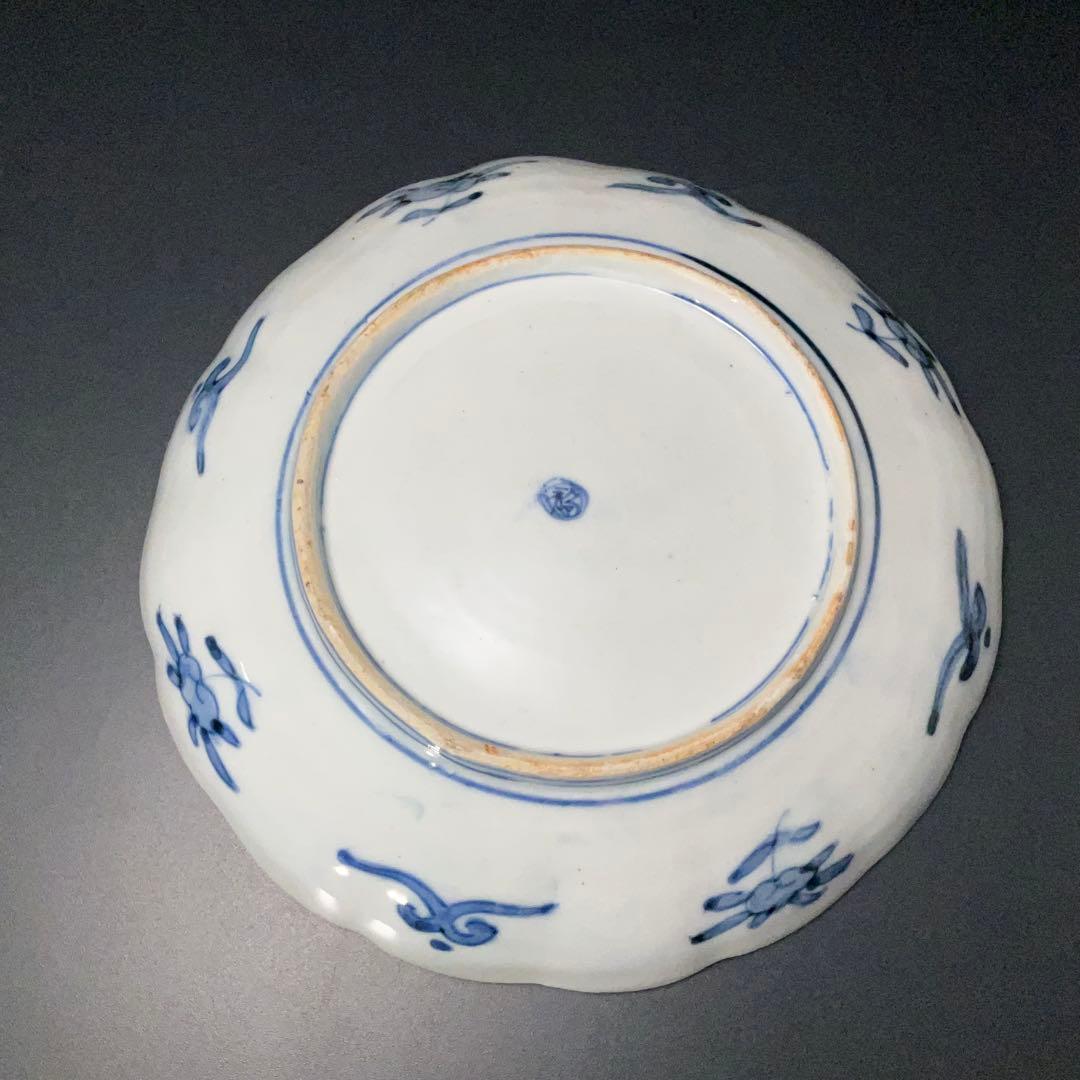 伊万里色絵窓絵花図七寸皿∅21㎝　赤絵　通り文　古伊万里　R1379B2