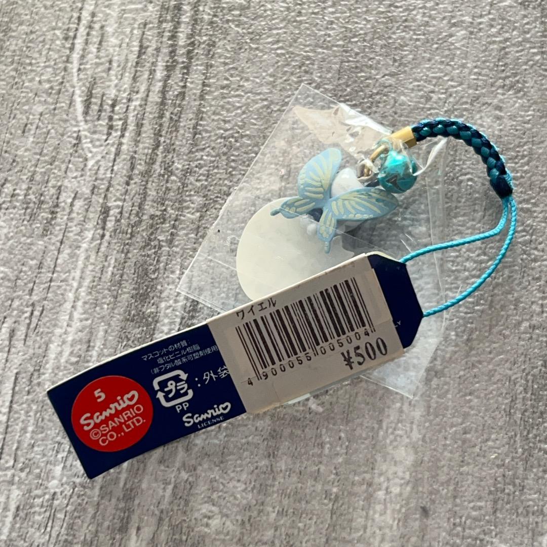 未使用品 ハローキティ 根付 夜の蝶 ストラップ 蓄光 ねつけ