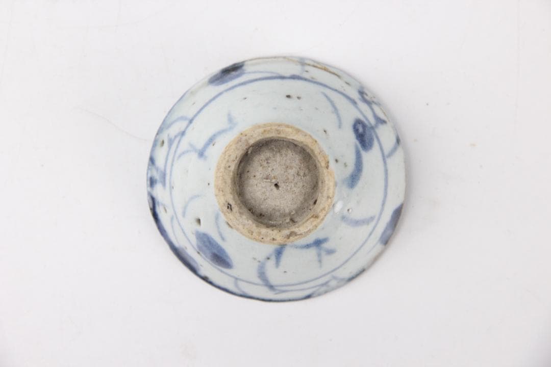 中国 安南 清時代 唐草紋樣青華染付 碗 盃　まとめ売6点 EY11-12