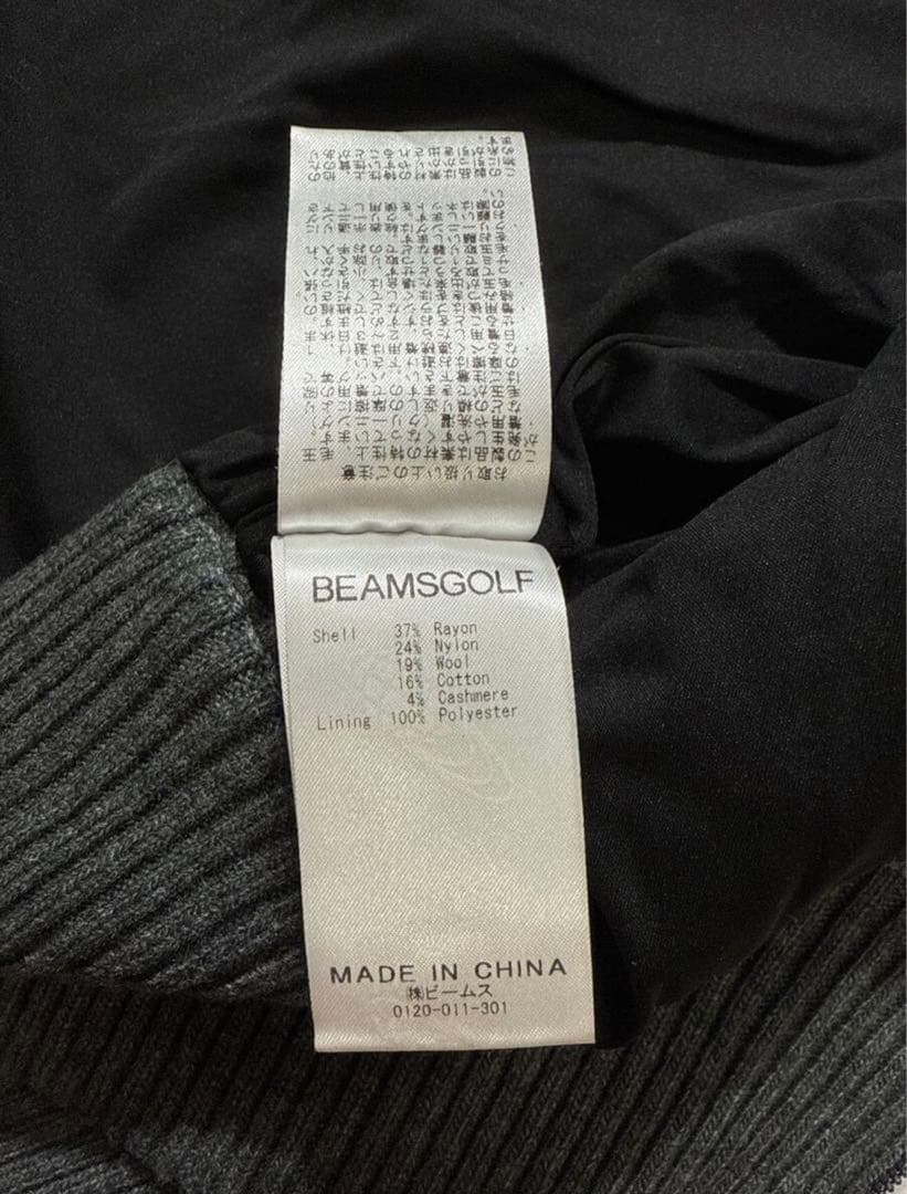 BEAMSGOLF ビームスゴルフ ロゴ刺繍 総柄 カシミヤ ウールジャケット