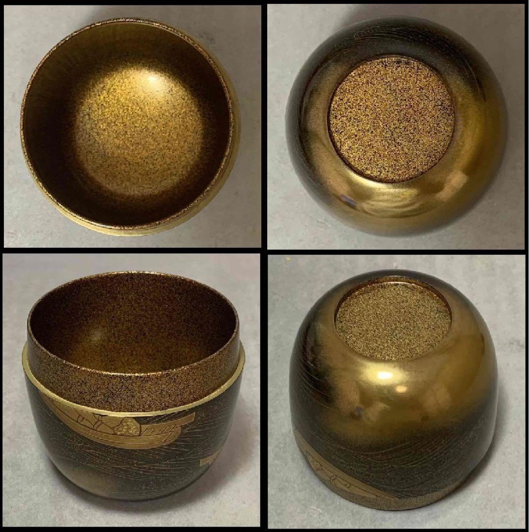 茶道具　芝舟蒔絵棗