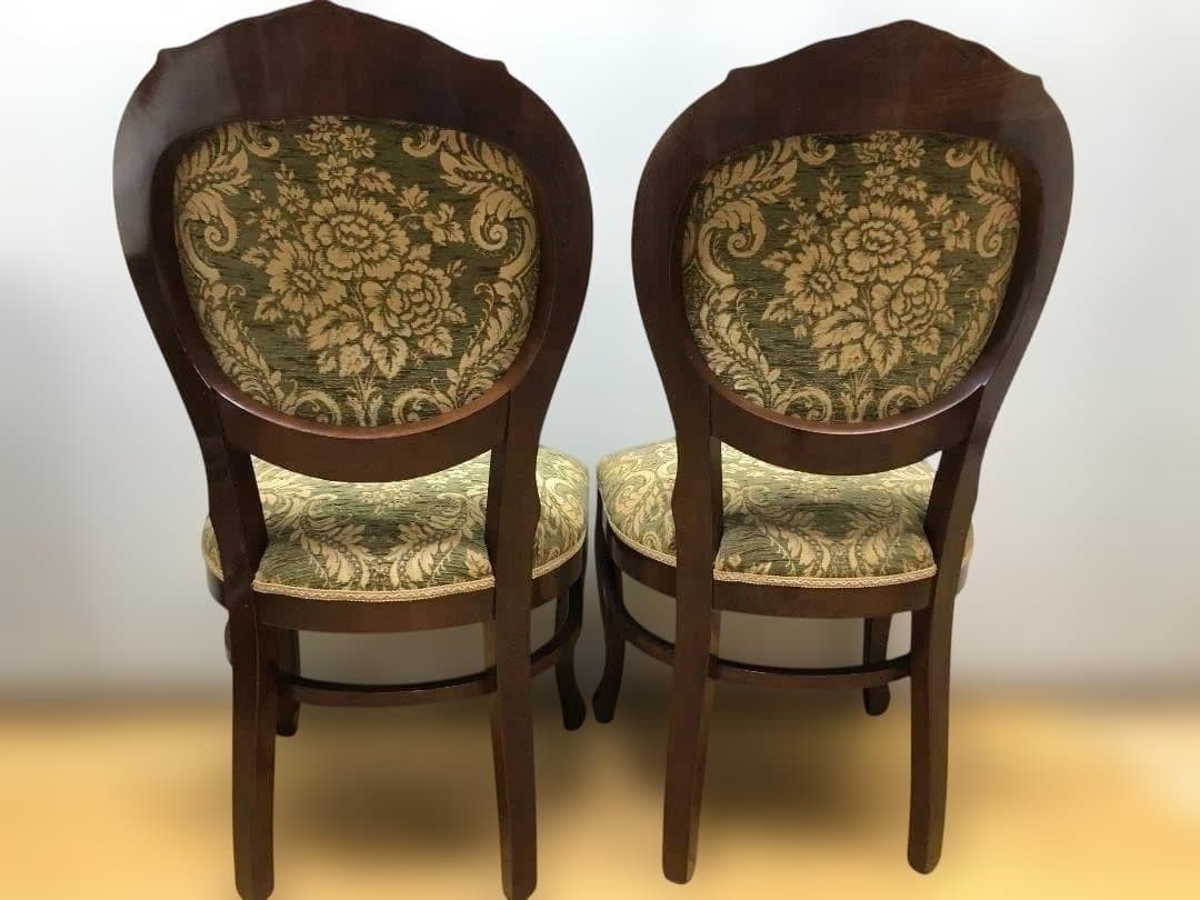 クラシックスタイル 木製チェア 2脚セット