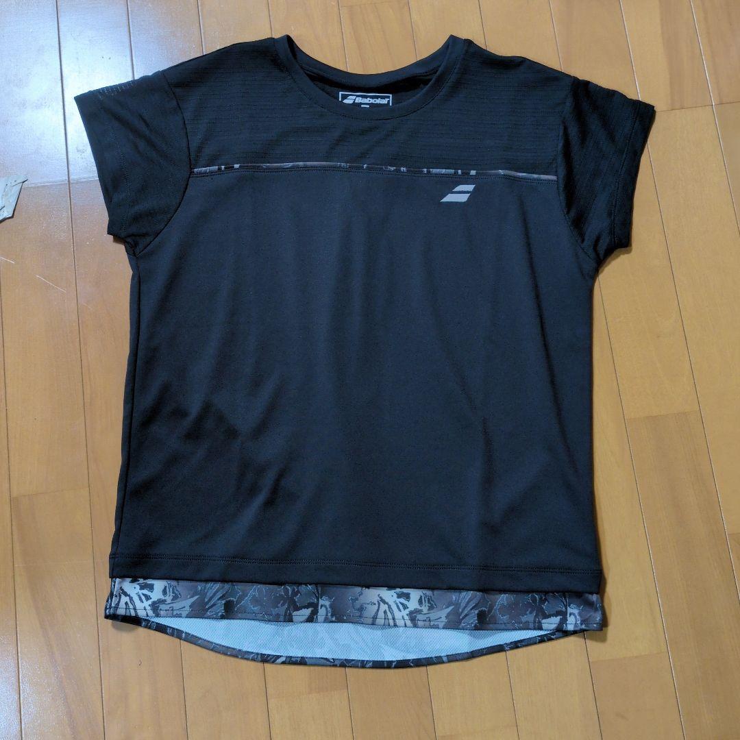Babolat テニスウェア XL 黒 花柄ショートパンツ　セットアップ