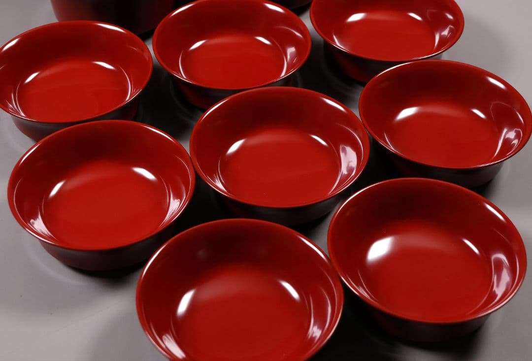 【CM284】魯山人塗師 遊部石斎 原叟好 うるみ 反椀 八客 木製漆器 茶懐石