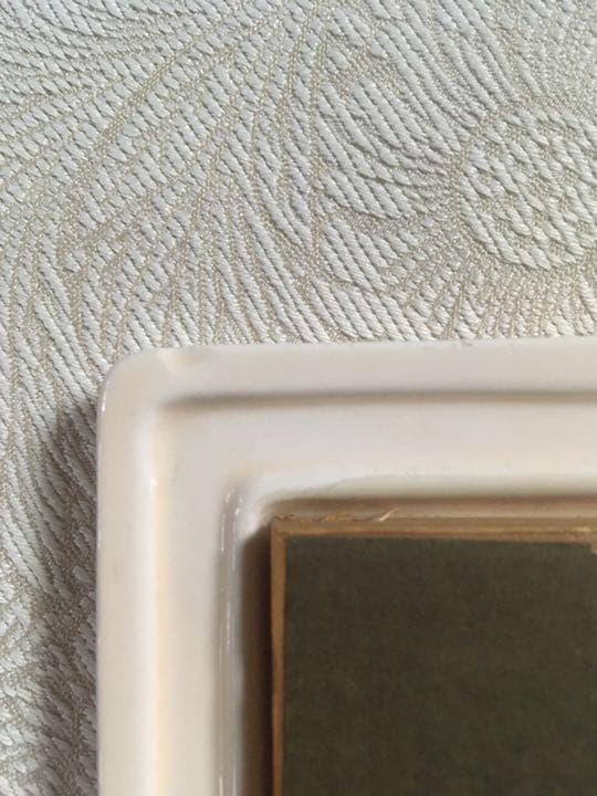 御宿正司　油絵　陶器額縁　ミニ　自筆