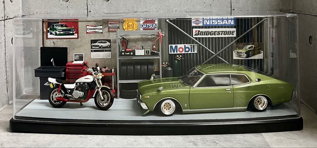 国産名車 1/24 日産 ローレル カスタム ガレージ ジオラマ ZⅡ ミニカー