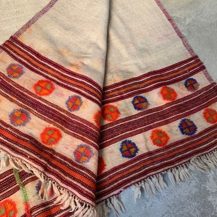 antique vintage ヒマラヤ　ウール　ブランケット　①