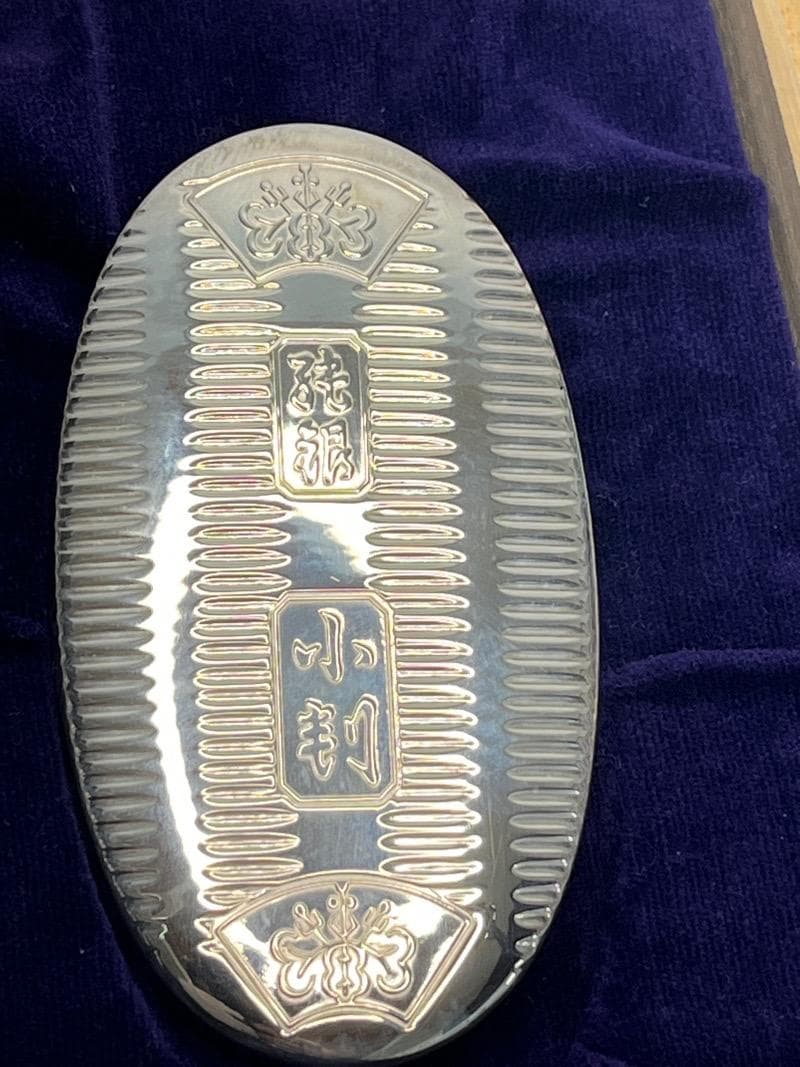 純銀 小判型 楊枝入 小物入れ　徳力本店謹製　62.1ｇ