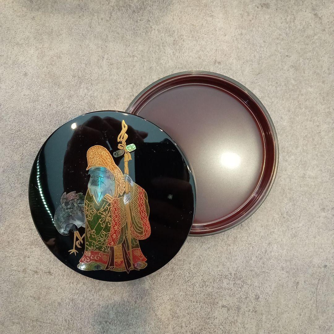 香合 寿老人蒔絵 切立天丸 鳳斉 10月