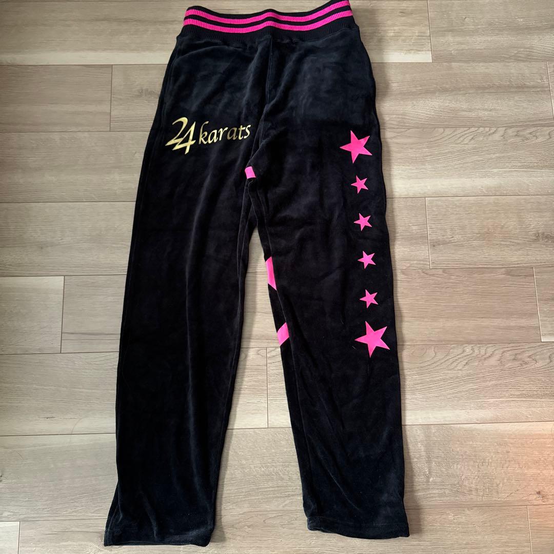 新品24karats ブラックピンク　ベロアジャージ　バックタグ付き　sサイズ