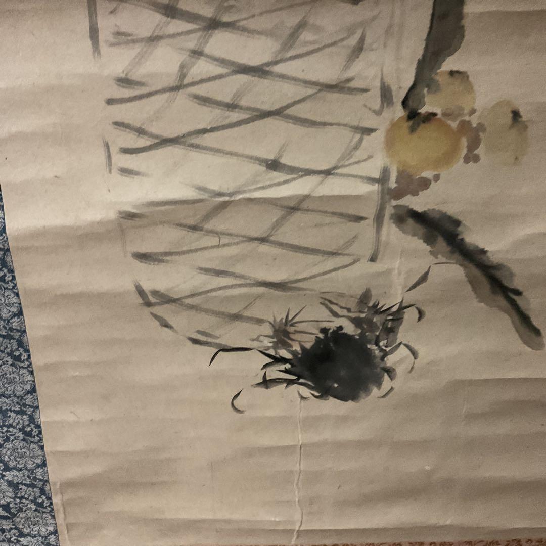 紙本 淡彩水墨画 靜物 不思議な作品です 無落款