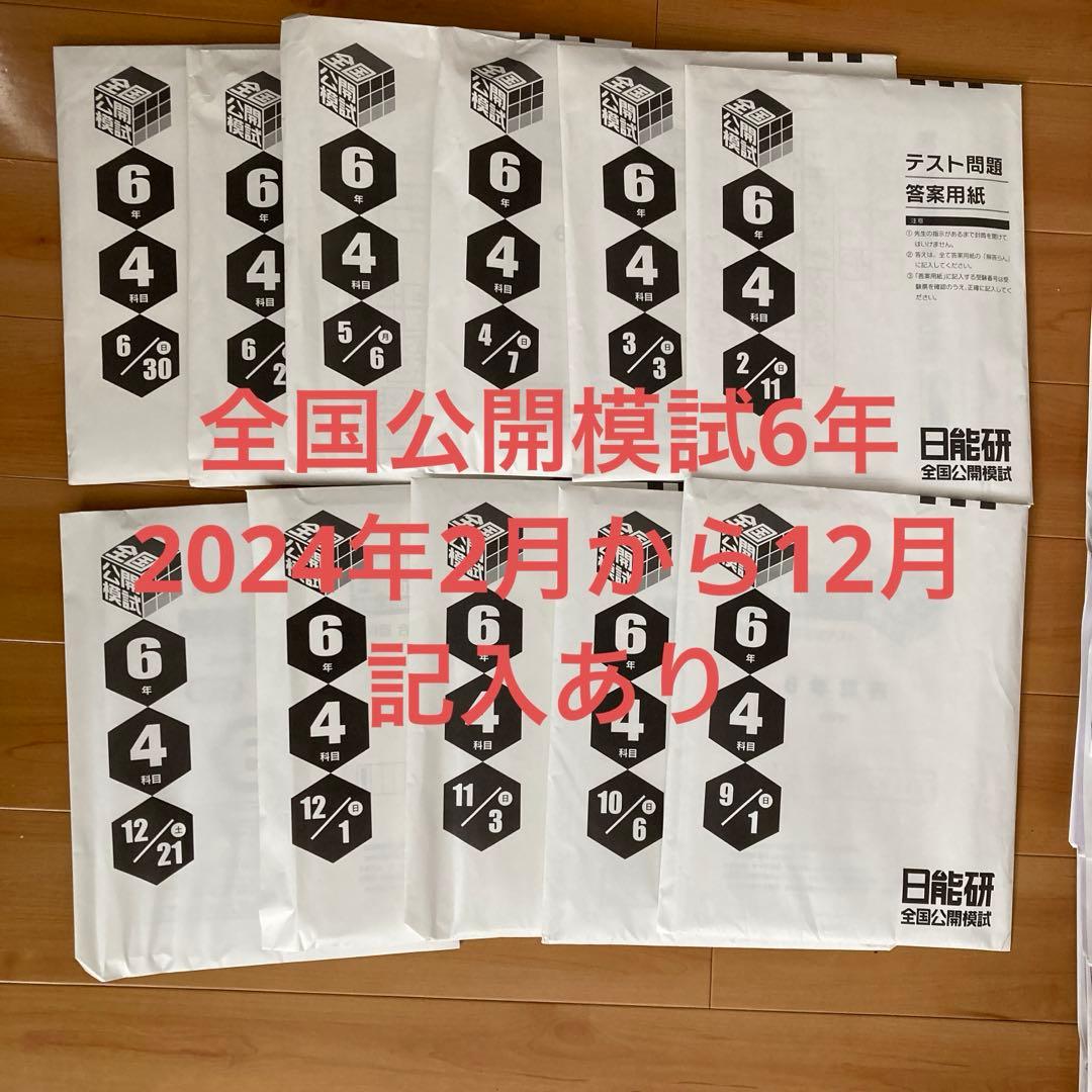 最新！日能研2024年6年生 全国公開模試　育成テスト等フルセット