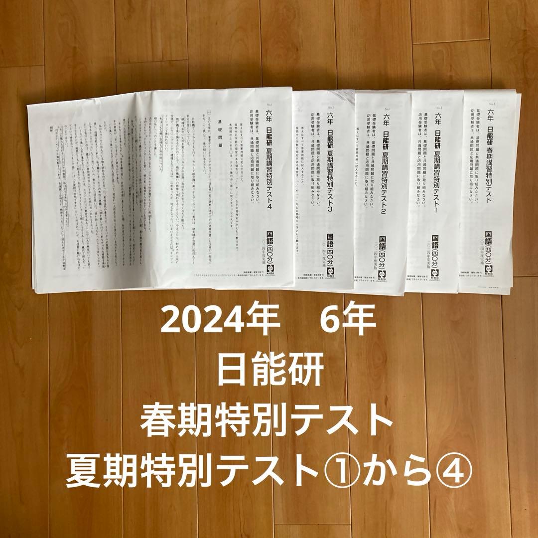 最新！日能研2024年6年生 全国公開模試　育成テスト等フルセット