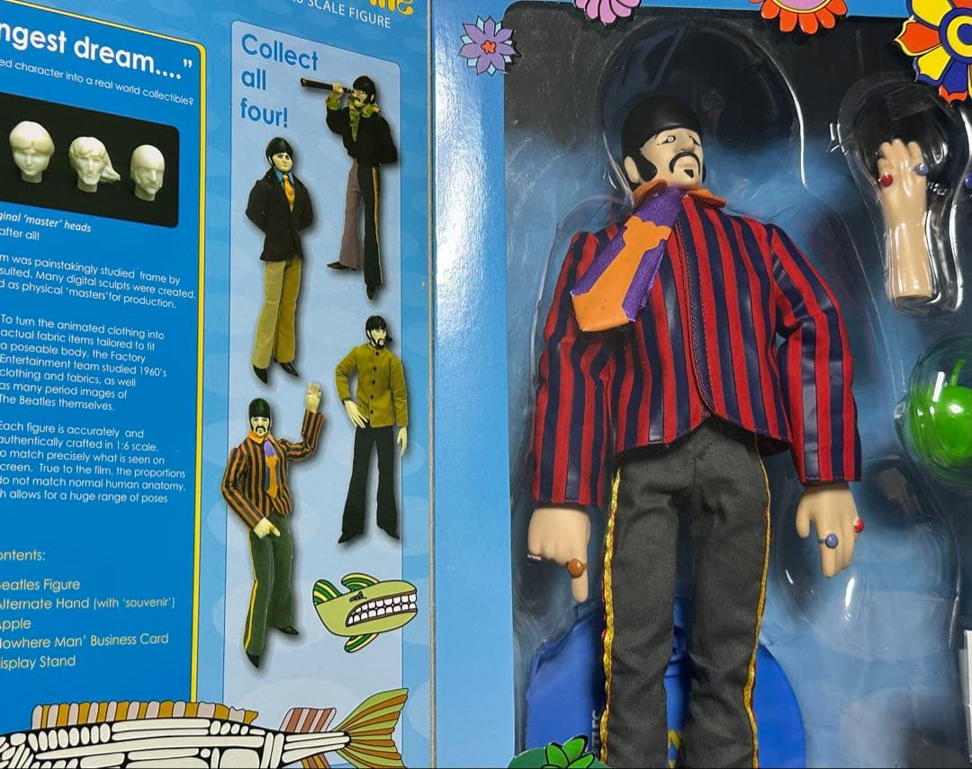 超レア●イエロー・サブマリン12インチビートルズフィギュアセット●ジョンレノン他
