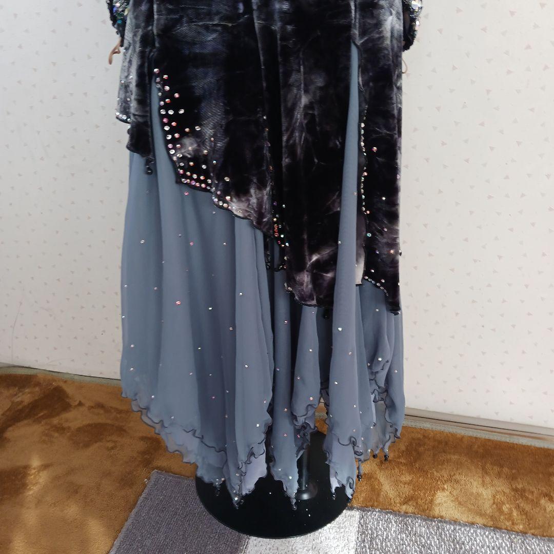 オフショルダー ラテン、スタンダードドレス ビーズ装飾