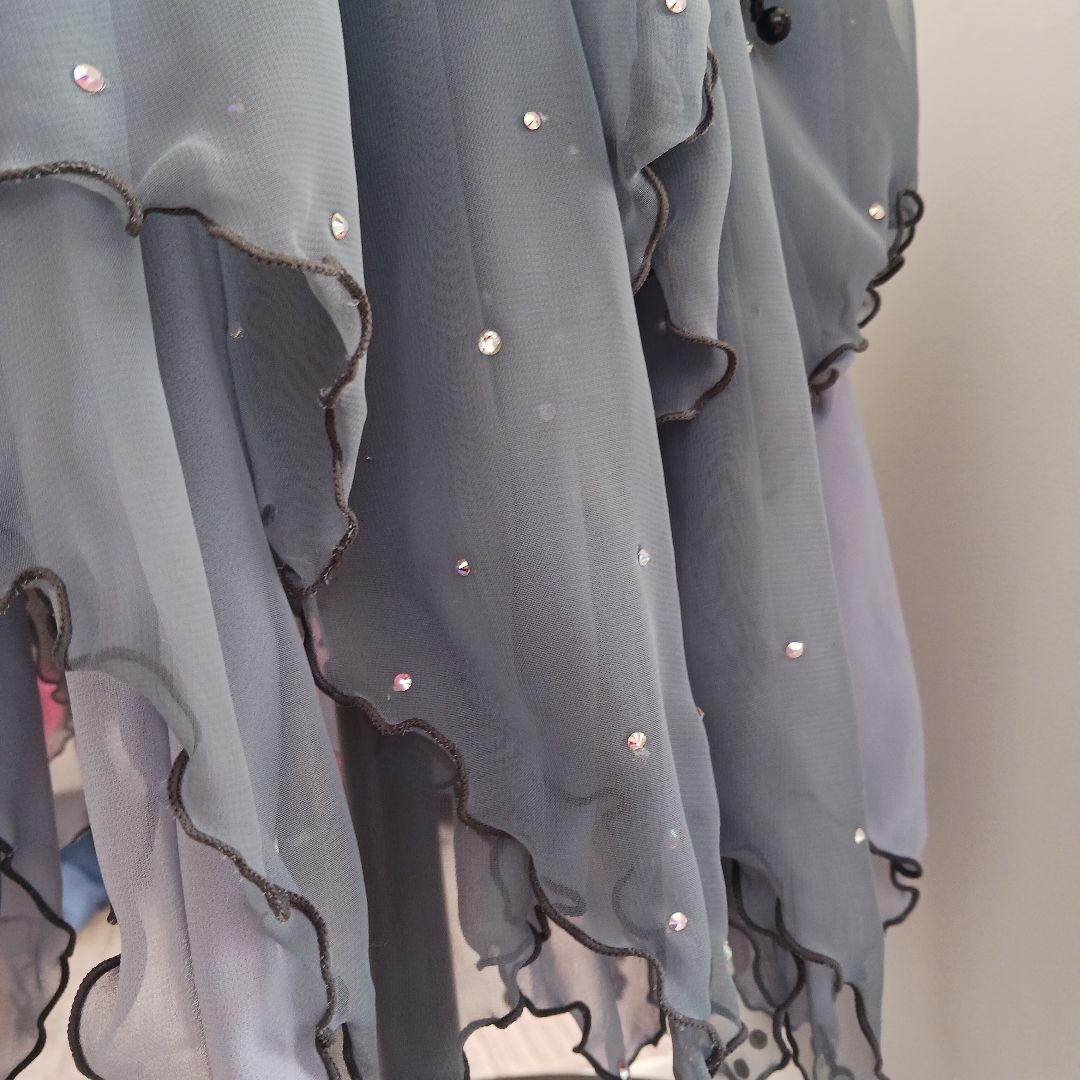 オフショルダー ラテン、スタンダードドレス ビーズ装飾