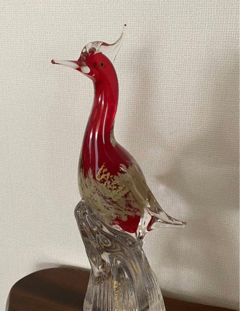 マルティグラすき家　鳥　置物 バード　ガラスオブジェインテリア　高さ48cm