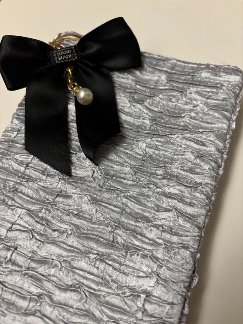 韓国製♡バインダーカバー♡光沢シルバー♡リボンA6貯金SAVING