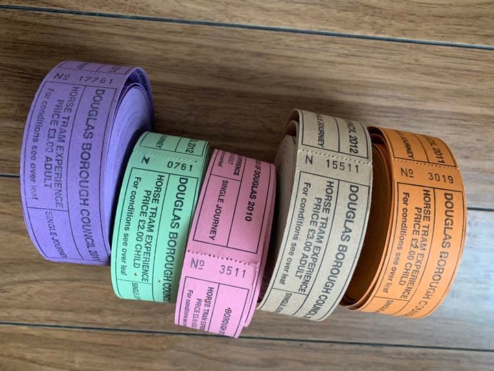 海外紙物　VTG Horse Tram チケット　used 5種　ロール売り