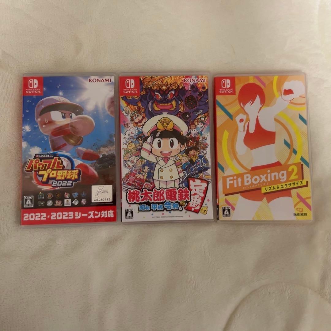 Switch本体 箱有 ソフト3本付 フルセット　付属品完備