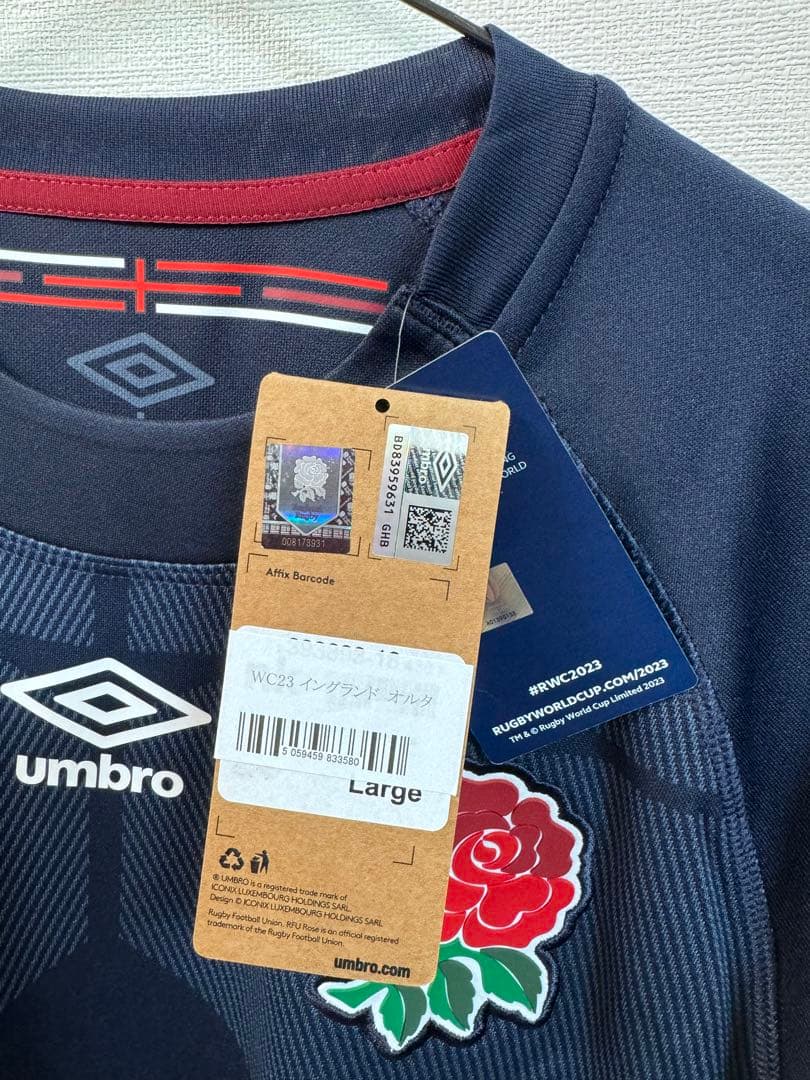 ラグビーW杯2023 イングランド代表ユニホーム（オルタネイト・アウェイ）