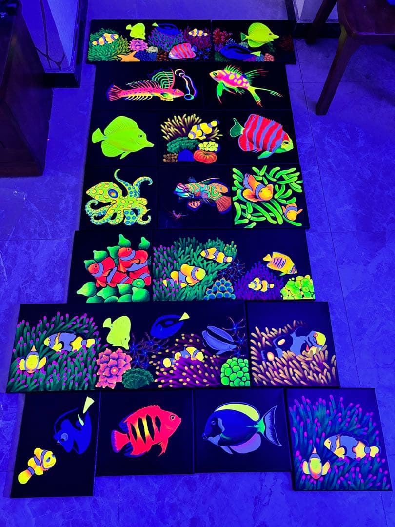 【オリジナル丙烯蛍光画】