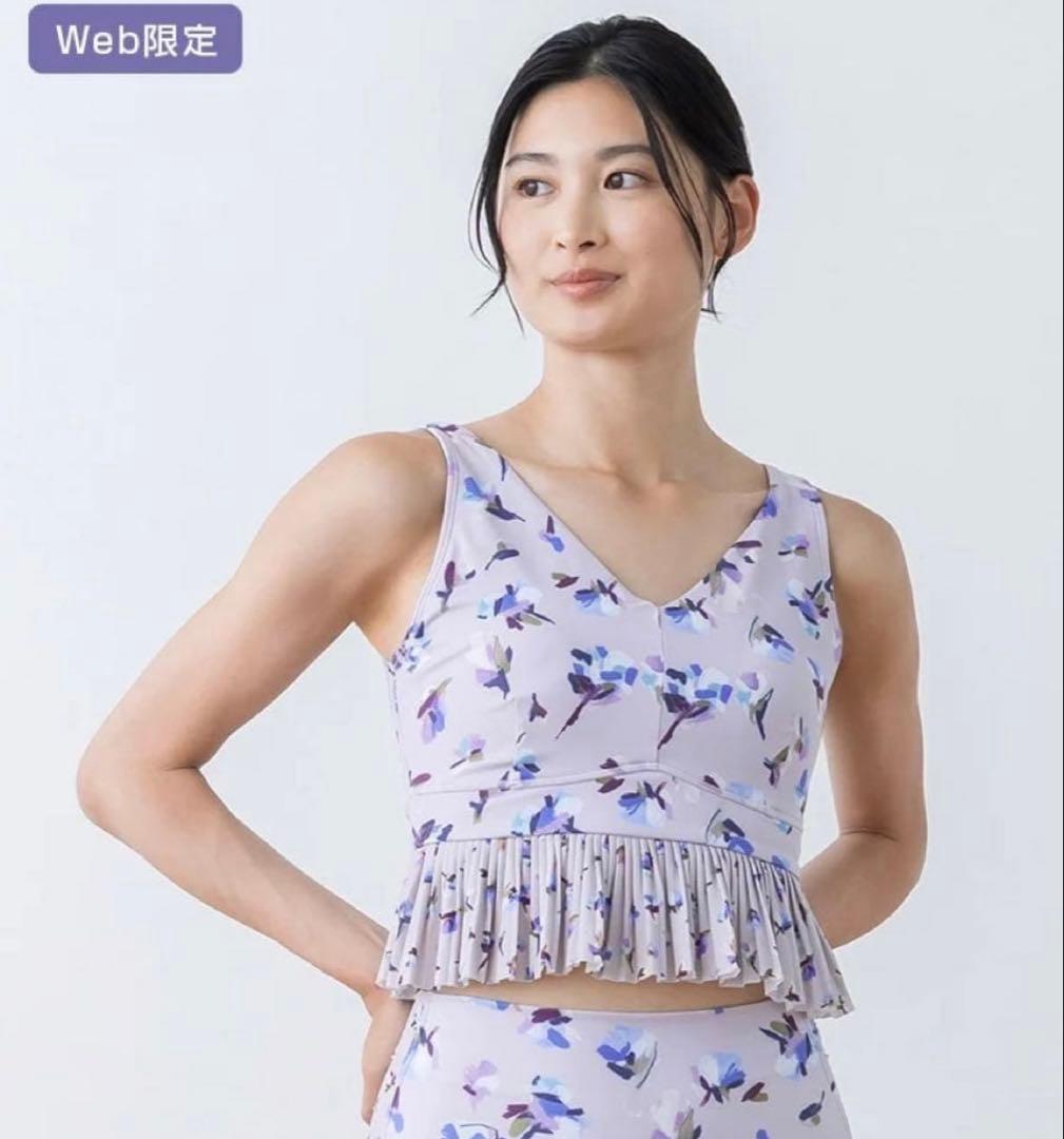 【新品未使用】MサイズSUKALAローズプリントブラトップ