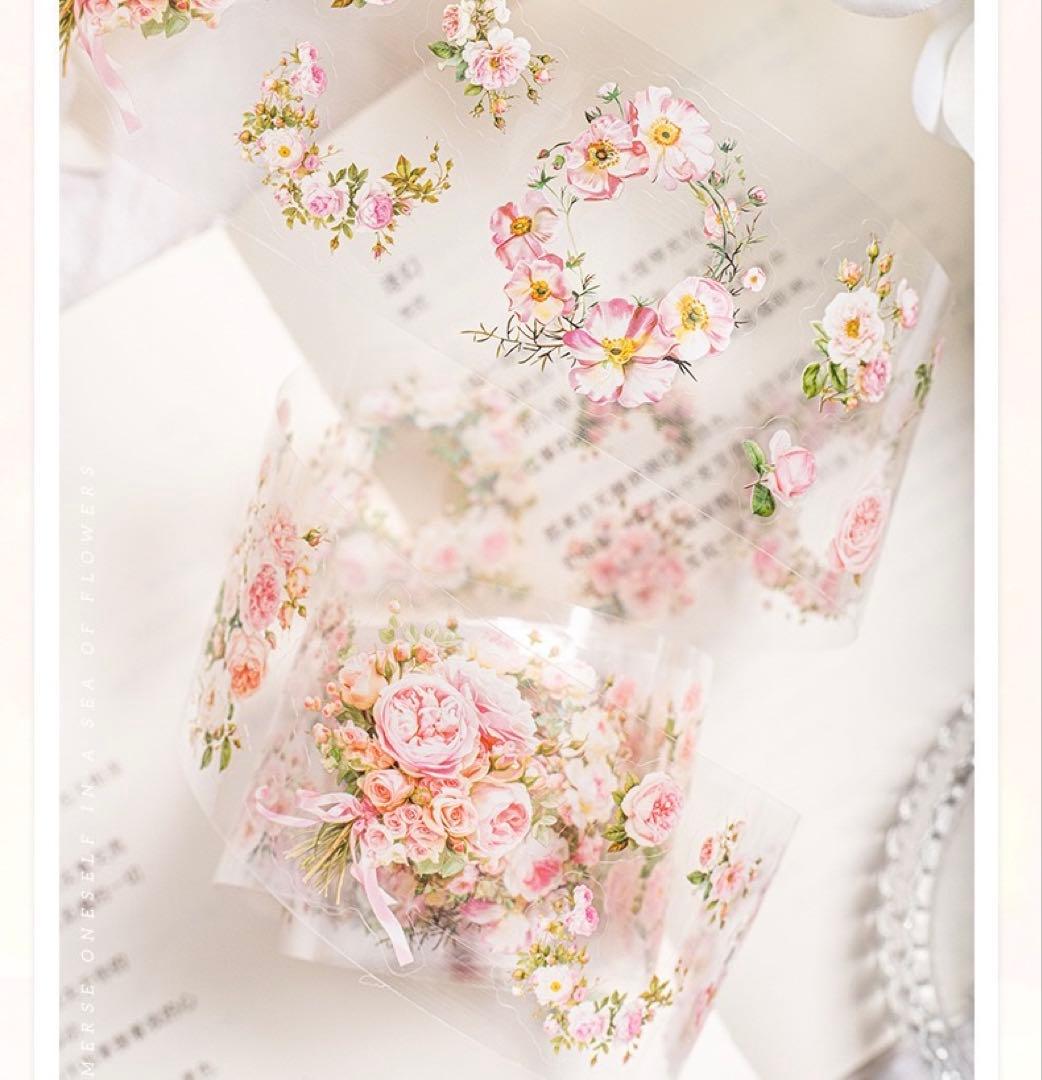 mt602❥花日梦6種 花 リース シール マステ ♡ 海外 マスキングテープ