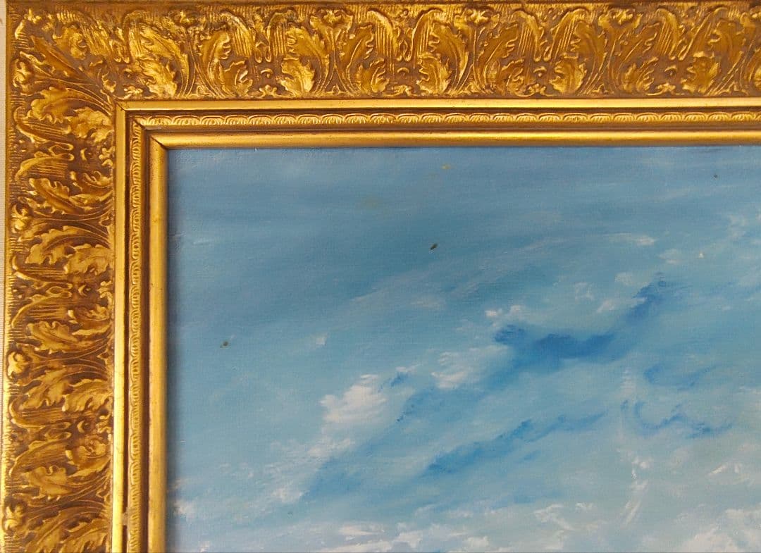 F80号 油彩用　展示用額縁　※運送時保護の絵画付