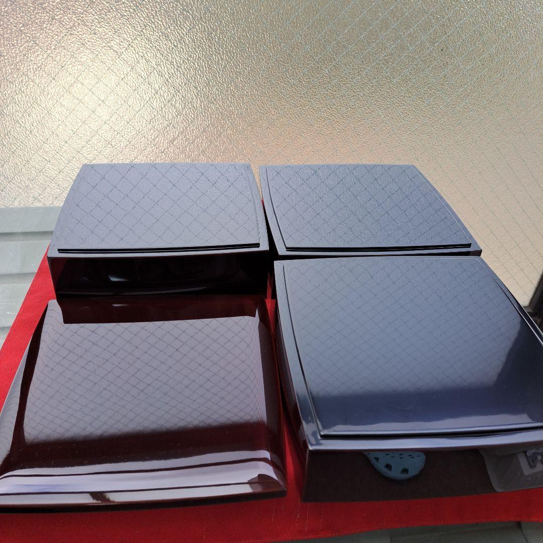 【輪島塗　6.5寸3段重箱】布着本堅地　溜塗/胴張り　未使用品