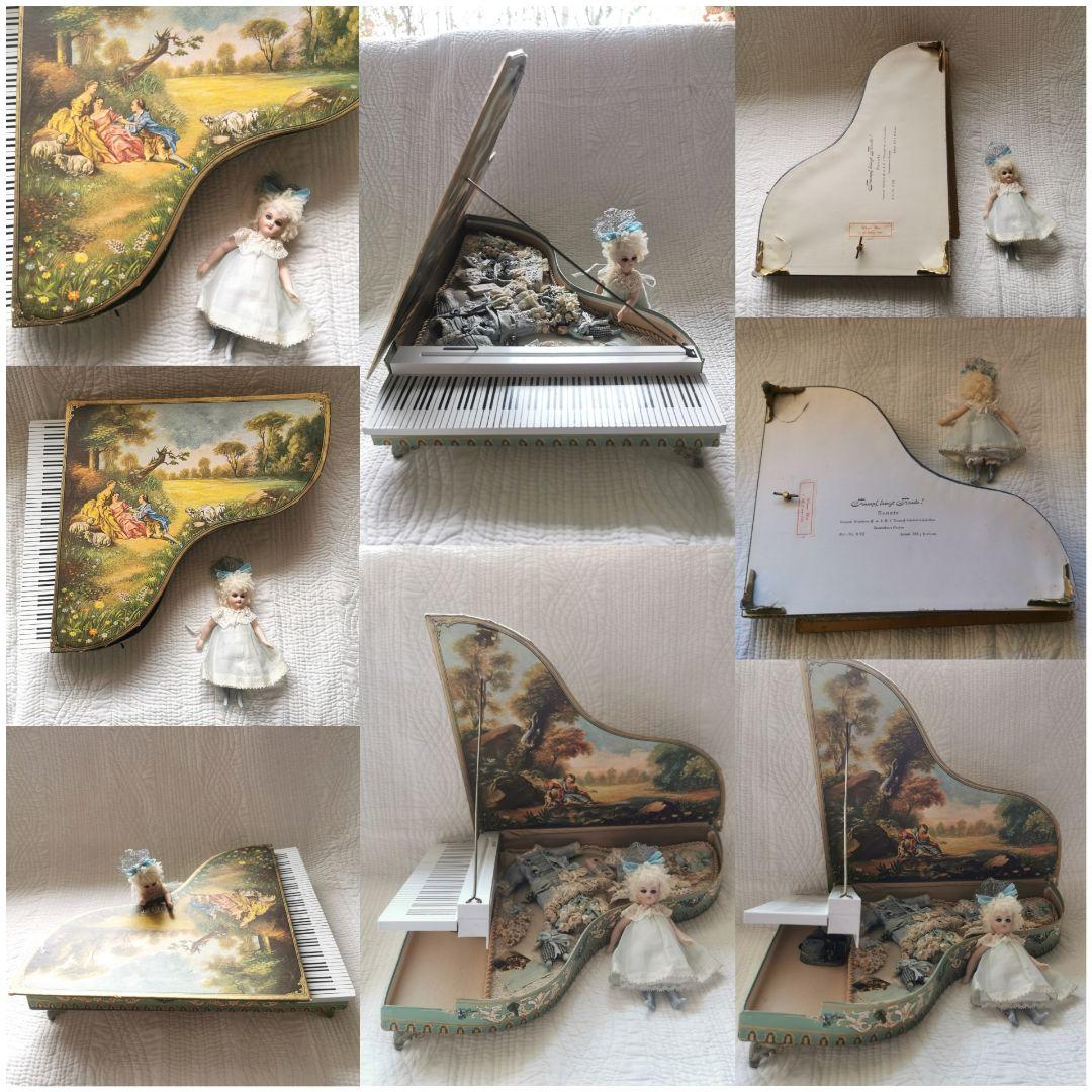 アンティーク ビスクドール ピアノ型オルゴール♬ クローゼットプレゼンテーション