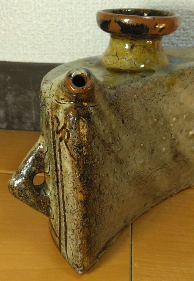 人間国宝 金城次郎 魚紋抱瓶 栞 共箱 未使用美品 壺屋焼 壷屋焼 やちむん